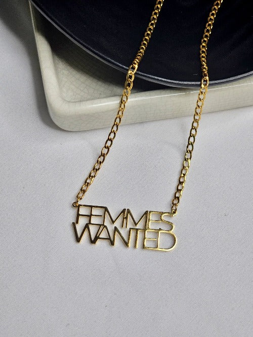 Gold Femmes Wanted Necklace