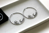 SILVER STONE FEMME HOOP EARRINGS