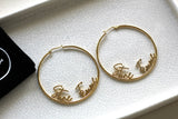 Gold Stone Femme Hoop Earrings