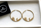 Gold Stone Femme Hoop Earrings