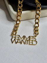 Gold Femmes Wanted Necklace