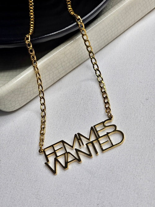 Gold Femmes Wanted Necklace