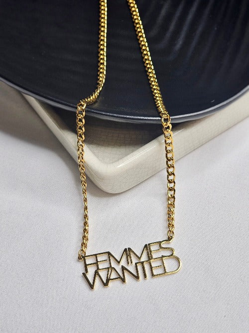 Gold Femmes Wanted Necklace