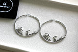 SILVER STONE FEMME HOOP EARRINGS