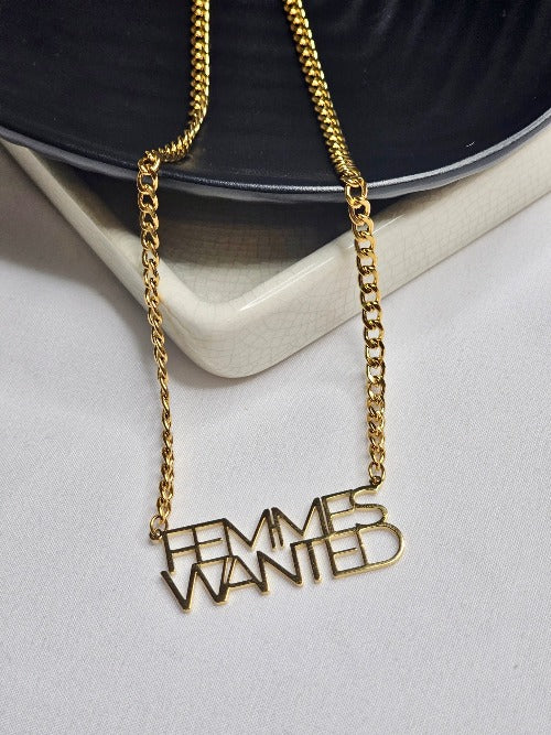 Gold Femmes Wanted Necklace