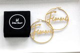 Gold Hoop Femme Earrings