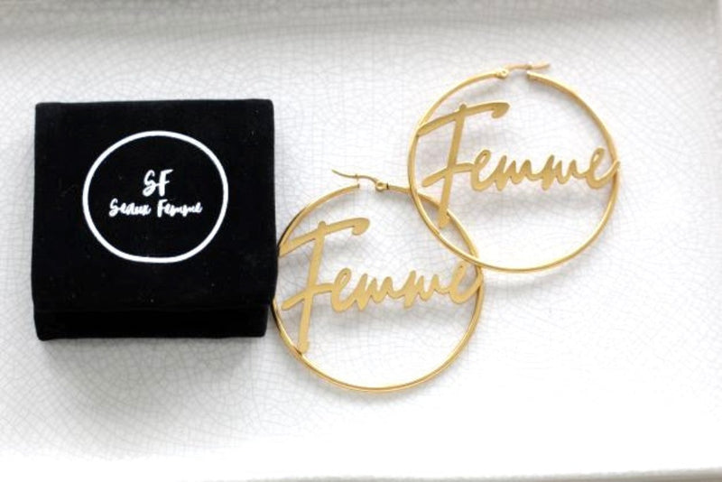 Gold Hoop Femme Earrings